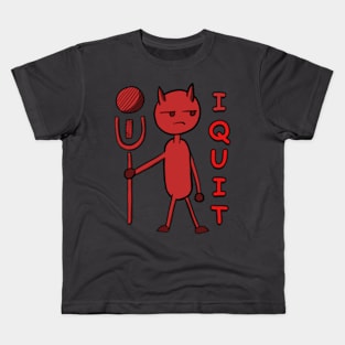 I quit cute demon with scythe Kids T-Shirt